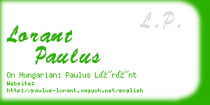 lorant paulus business card